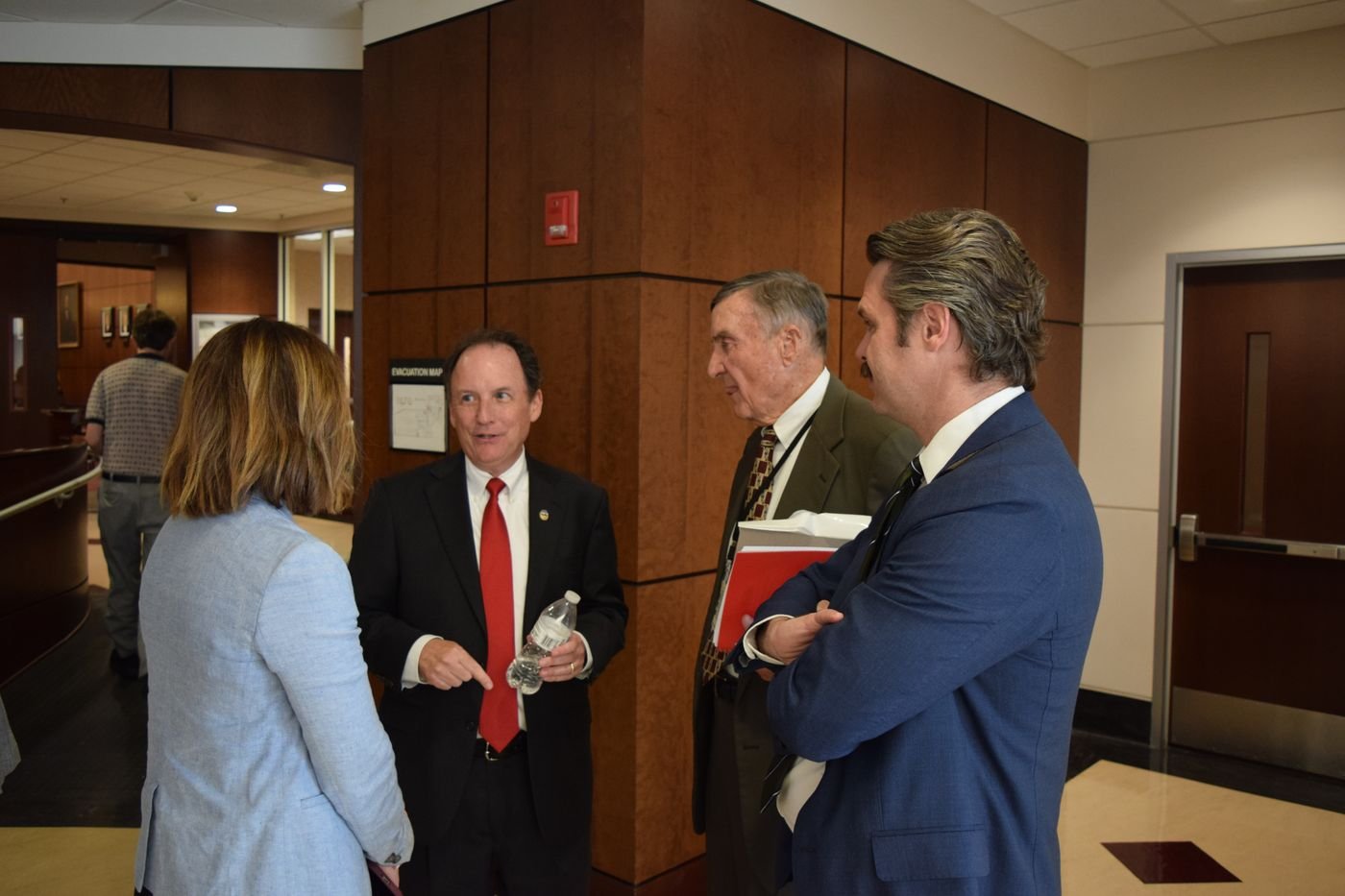 Chris Parker talking with community leaders