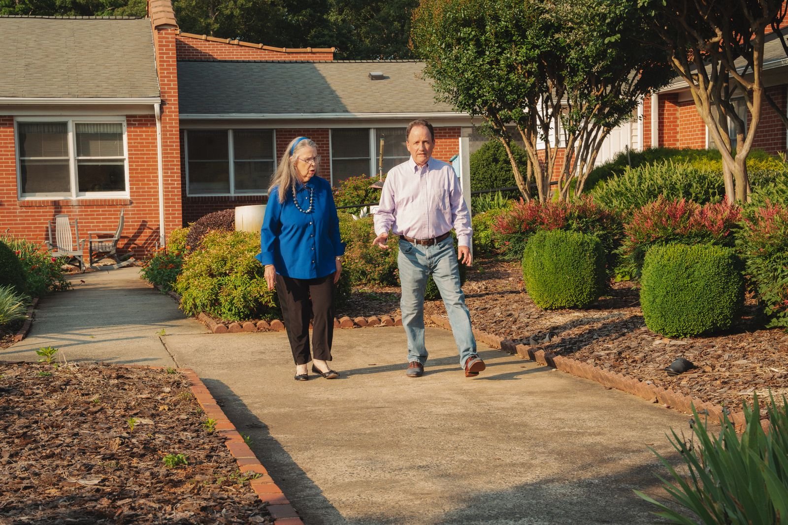 Chris Parker walking through a Forsyth County neighborhood